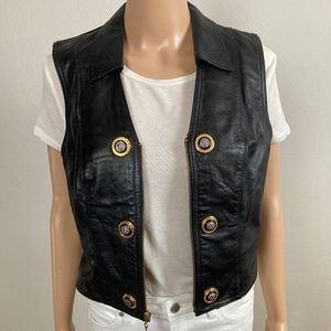 B&J BLACK LEATHER VEST